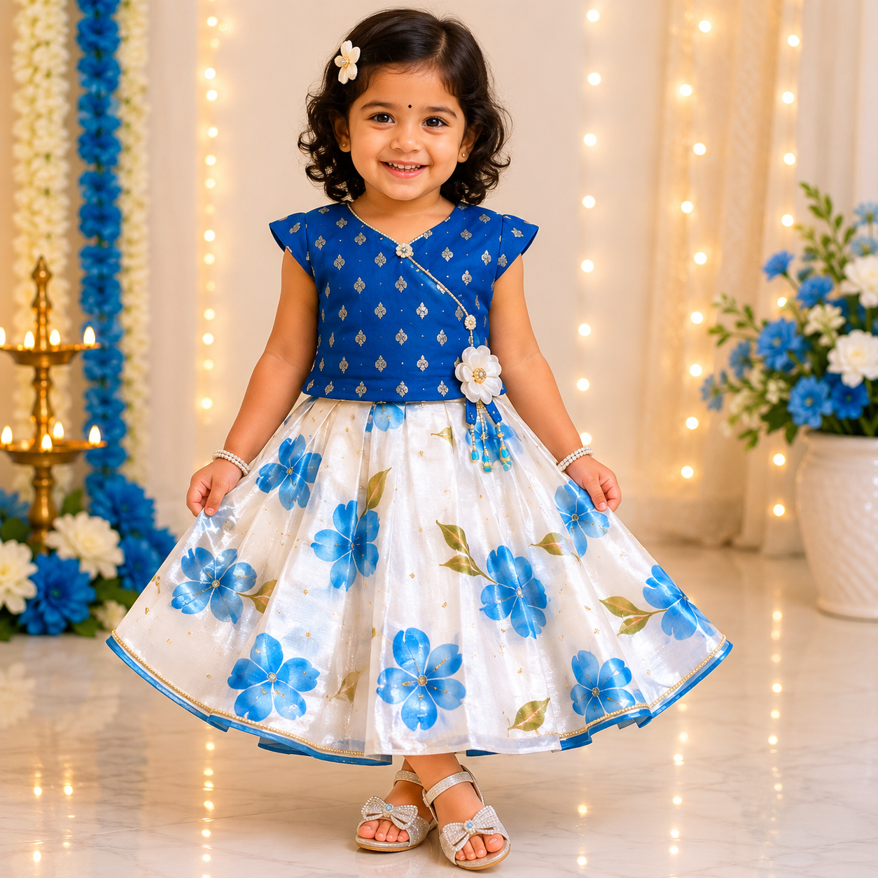 Blue Blossom Festive Dress