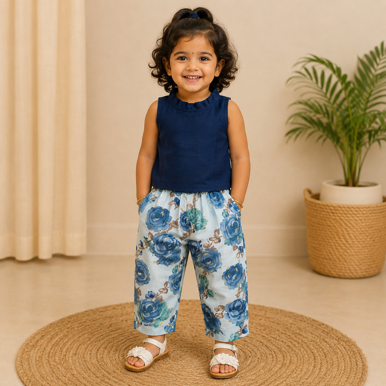 Blue Rose Cotton Co-ord Set