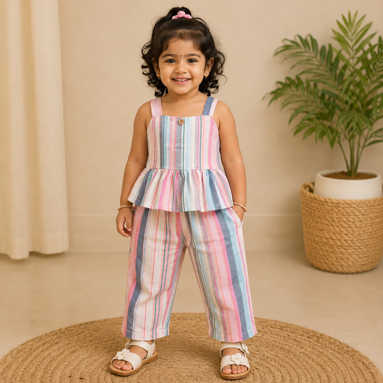 Pastel Stripe Cotton Co-ord Set